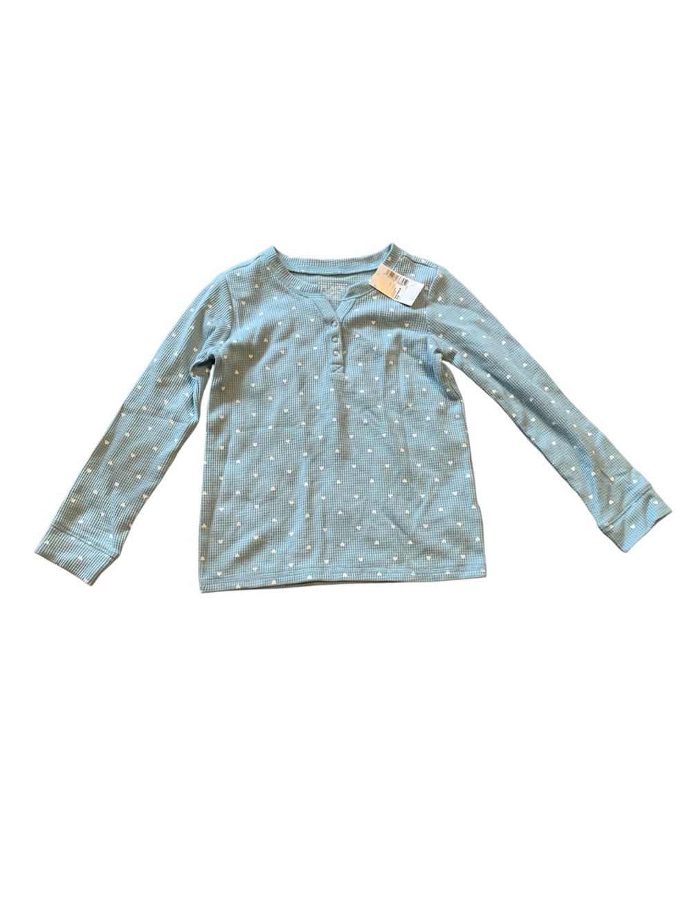New The Children’s Place Thermal Waffle Knit Blue Long Sleeve Shirt size 5T Girl